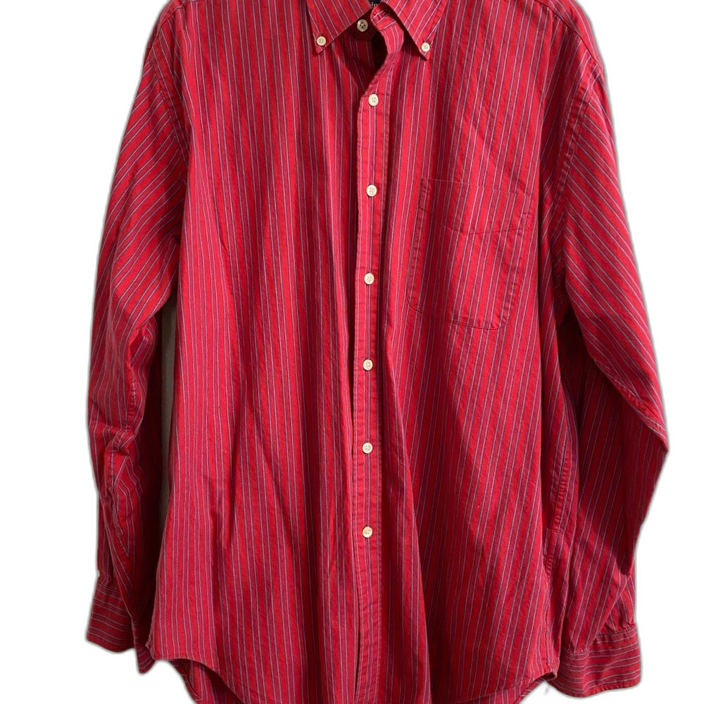 Austin Reed L Men's Button Down Long Sleeve Colorful Stripe Casual Vibrant UB-14